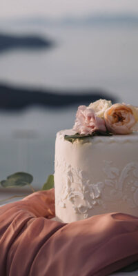 Wedding Cake decorated with Peonies